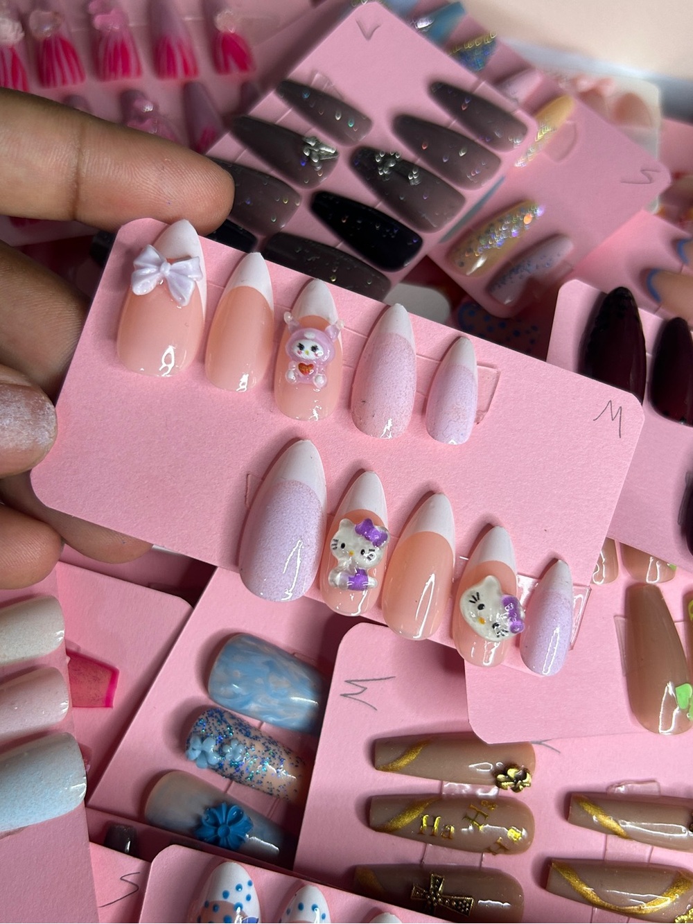 lululemon athletica Pink and White Cute 3D Character Press-On Nails